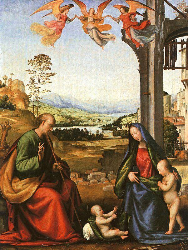 Fra Bartolommeo The Holy Family with the Infant St. John in a Landscape France oil painting art